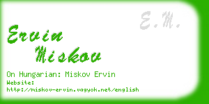 ervin miskov business card